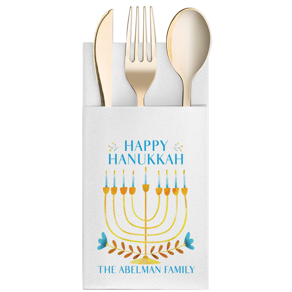 Floral Hanukkah Napkins