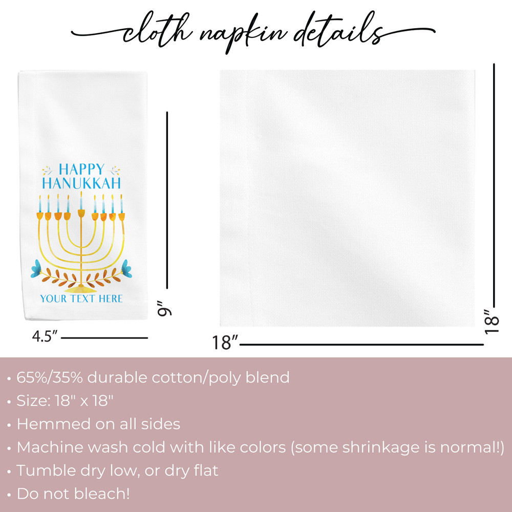 Floral Hanukkah Napkins