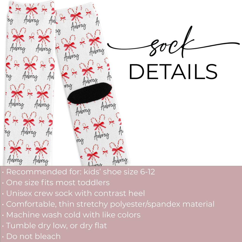 Candy Cane Kids Socks