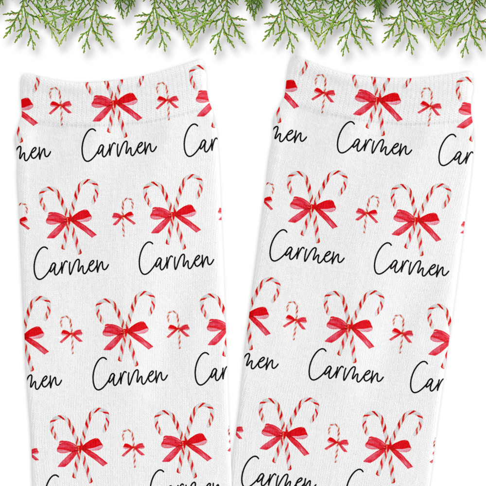 Candy Cane Kids Socks