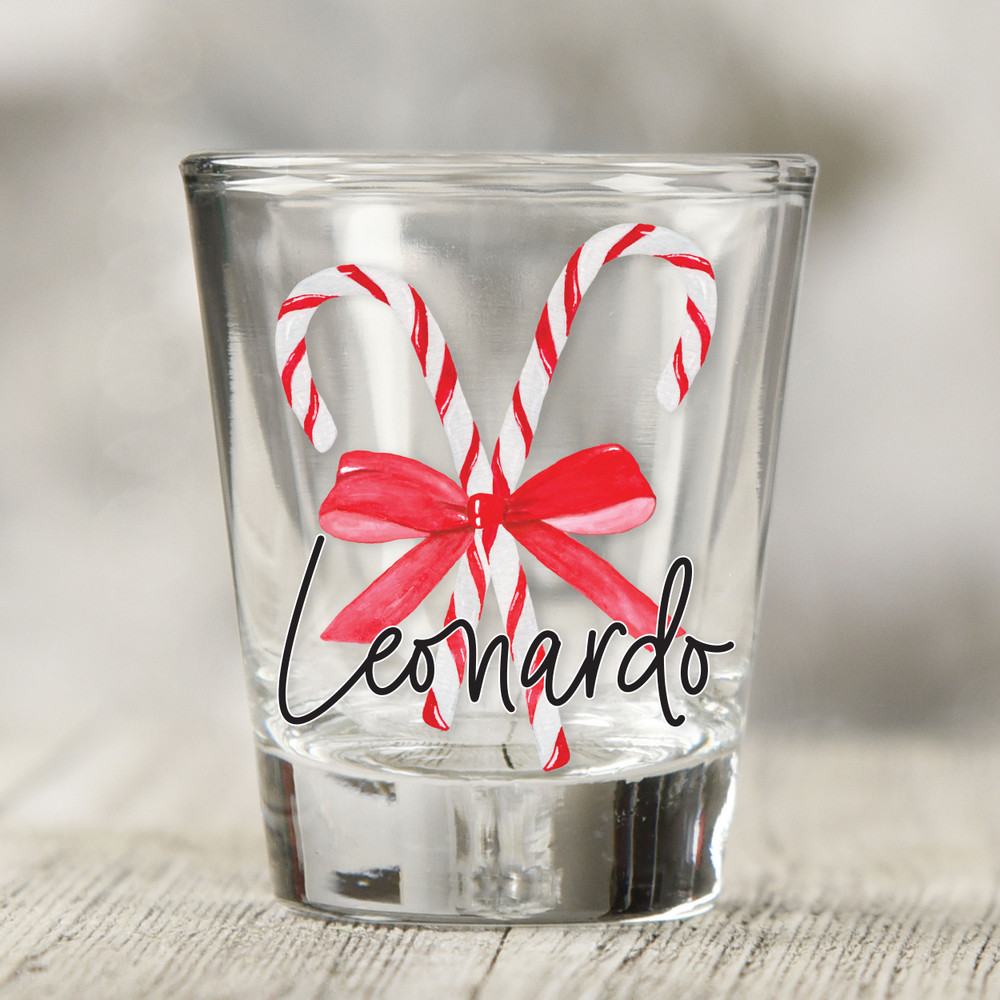 Candy Cane Name Shot Glasses