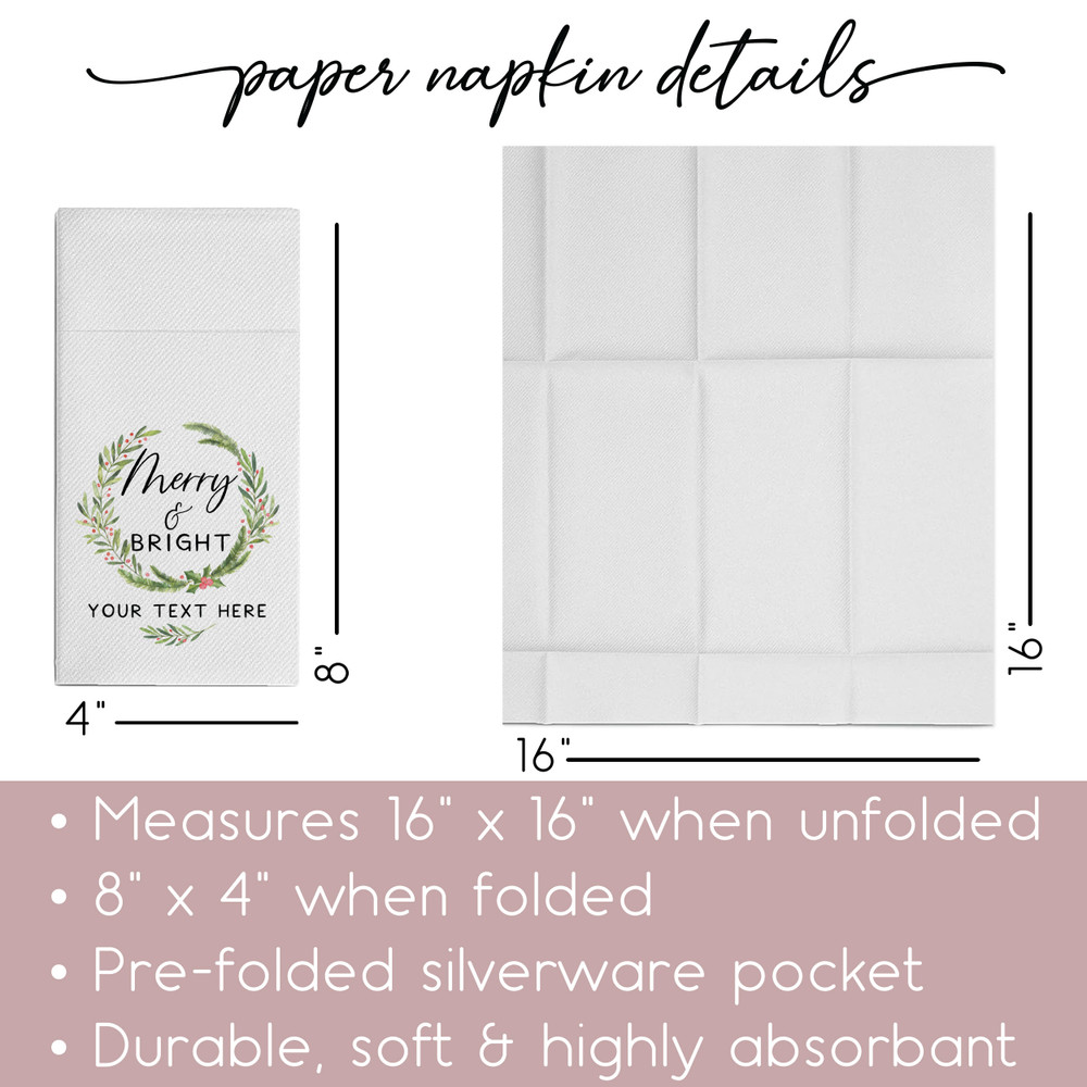 Merry and Bright Wreath Napkins