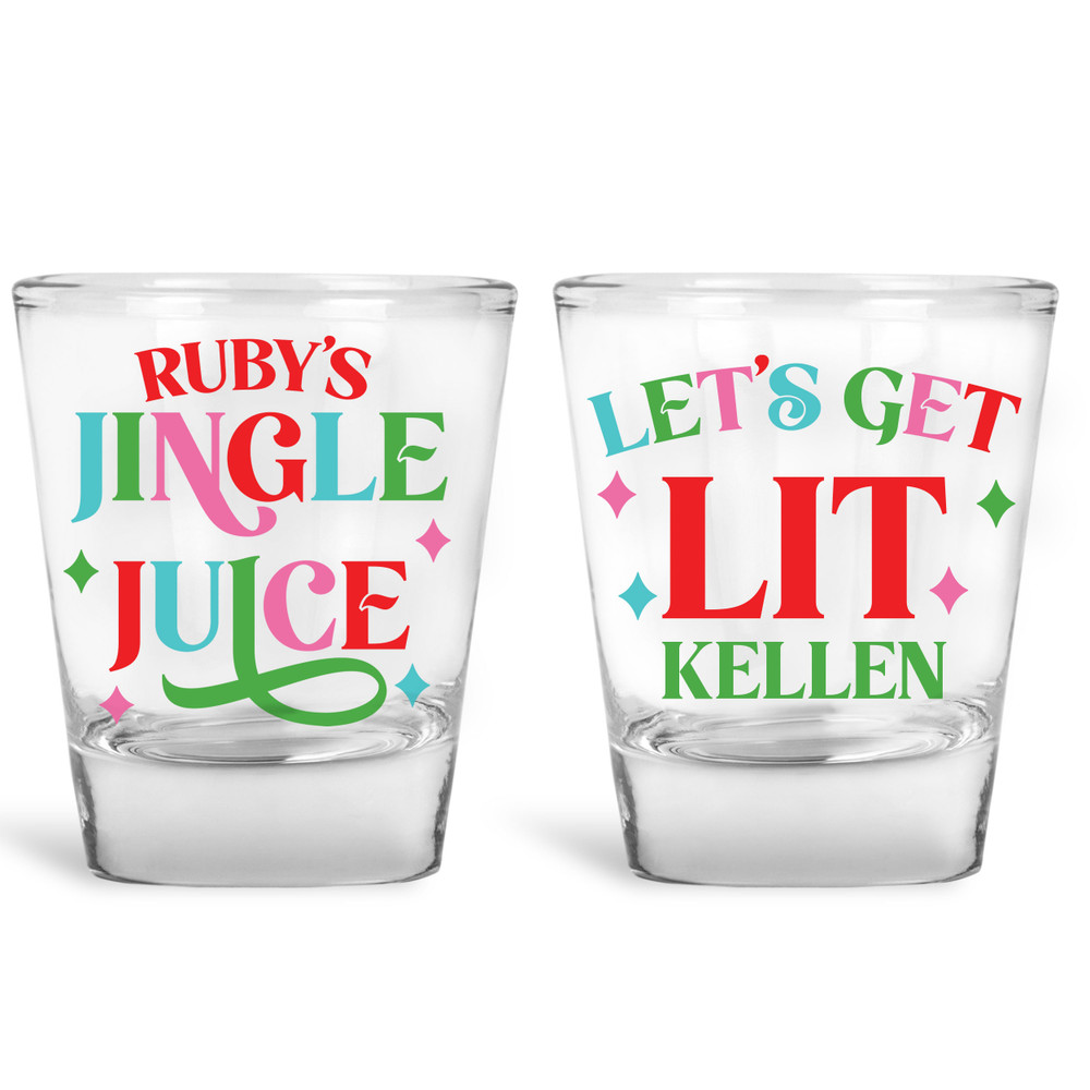 Cheerful Retro Christmas Shot Glasses