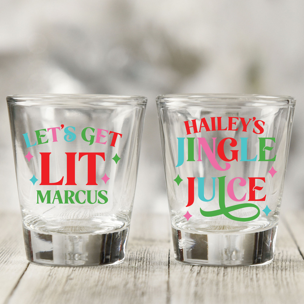 Cheerful Retro Christmas Shot Glasses