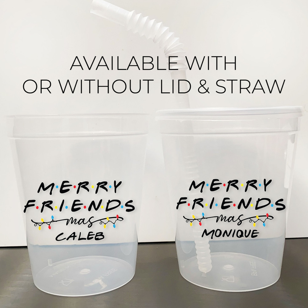 Merry Friend Mas 16oz Clear Cups