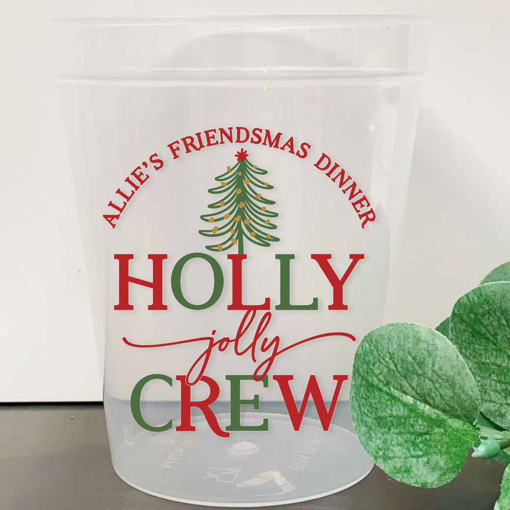 Boho Tree Christmas 16oz Clear Cups