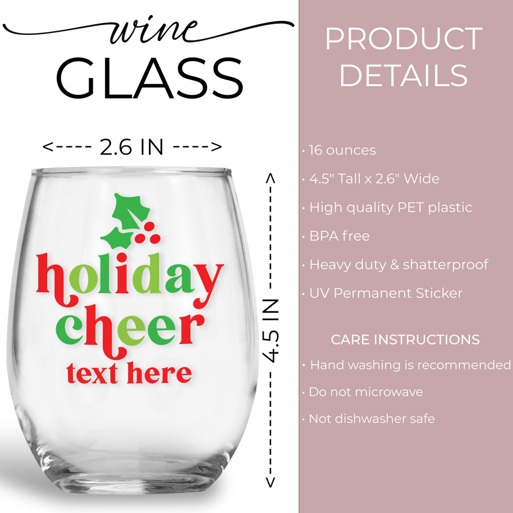 Holiday Cheer Wine Glass