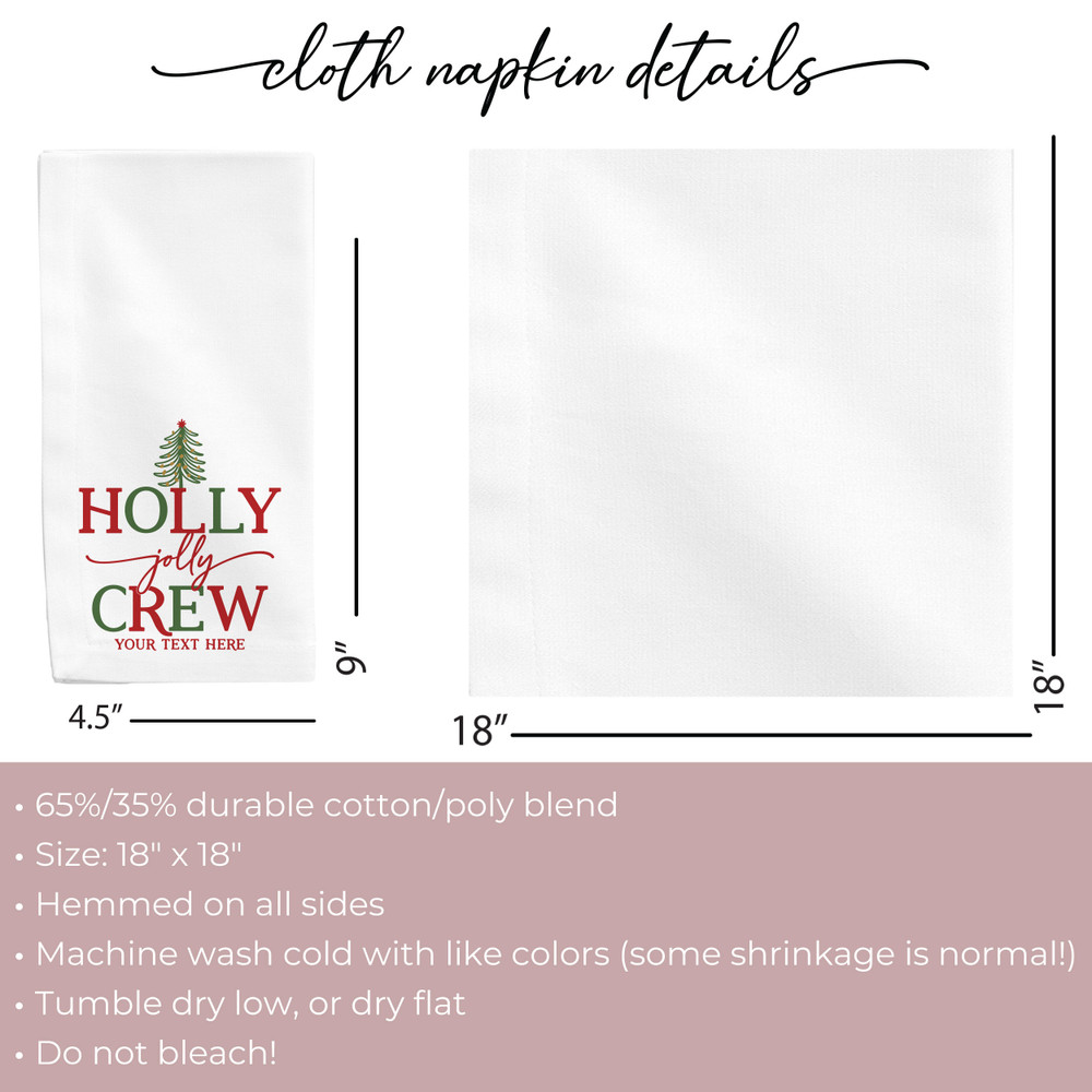 Boho Tree Holly Jolly Crew Napkins