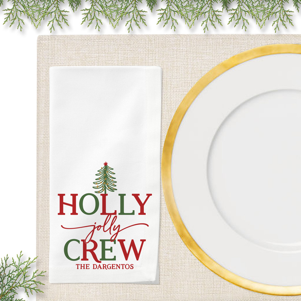 Boho Tree Holly Jolly Crew Napkins