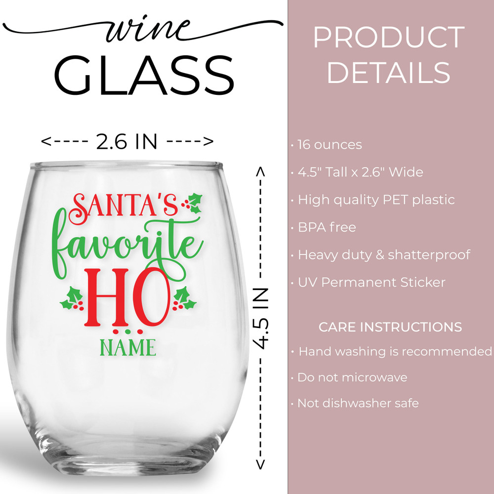 Naughty Christmas Wine Glass