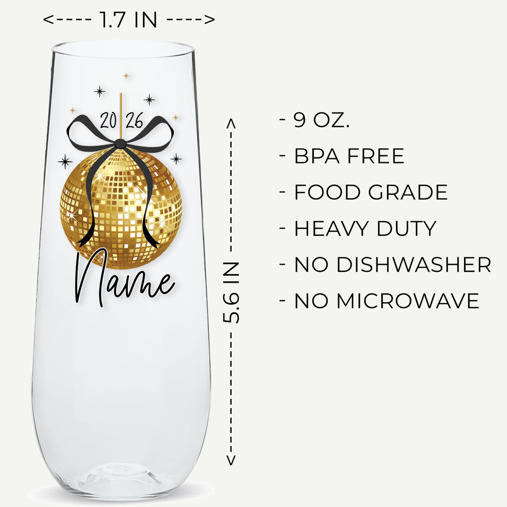Disco Ball Drop Champagne Flute