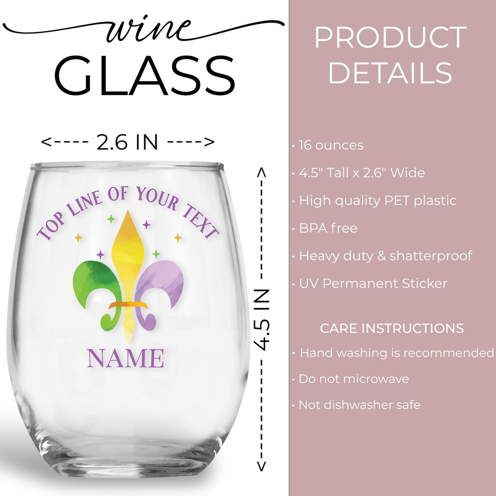 Fleur De Lis Wine Glass