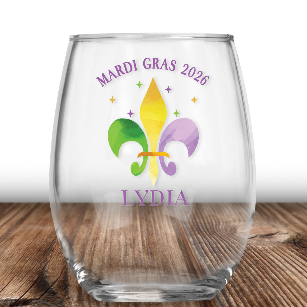Fleur De Lis Wine Glass