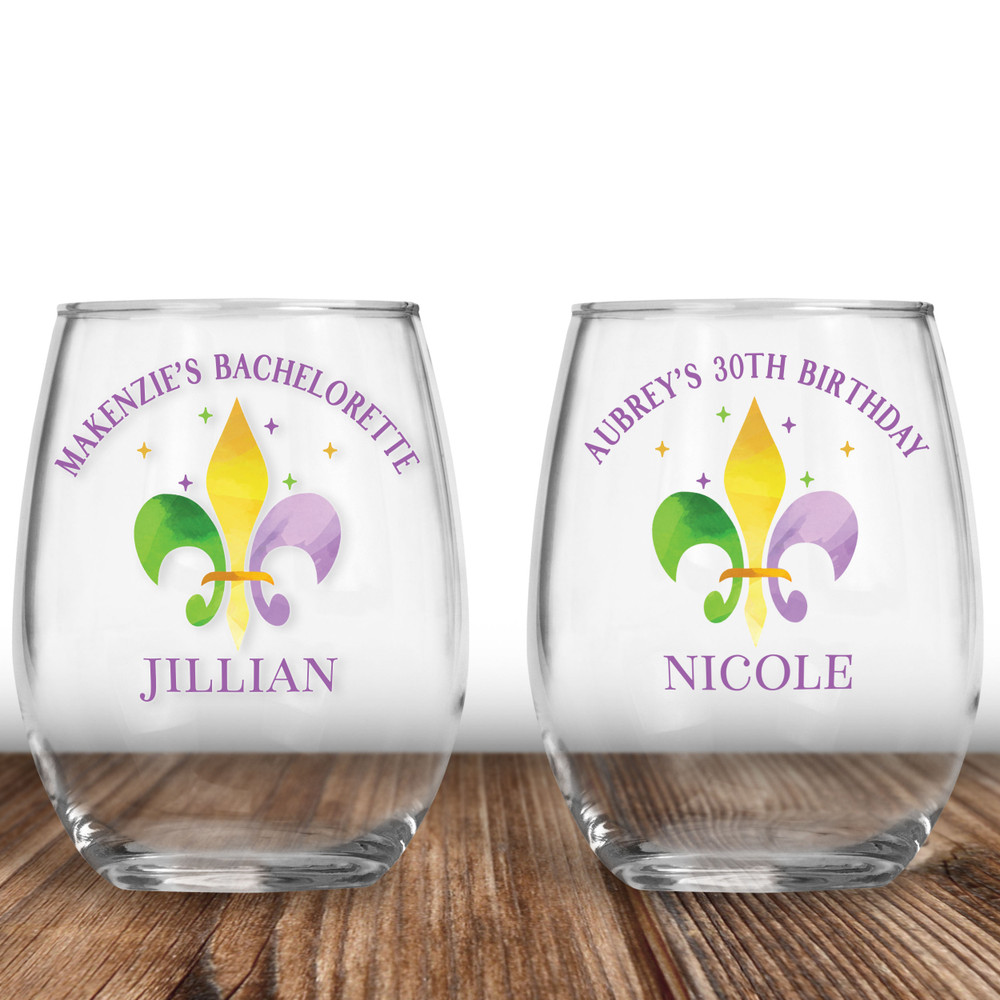 Fleur De Lis Wine Glass