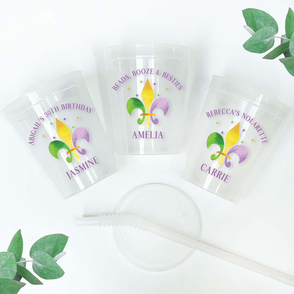 Fleur De Lis 16oz Clear Cups