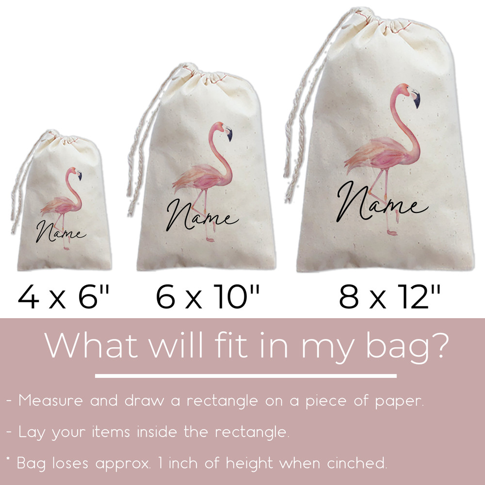 Flamingo Name Tote Bags