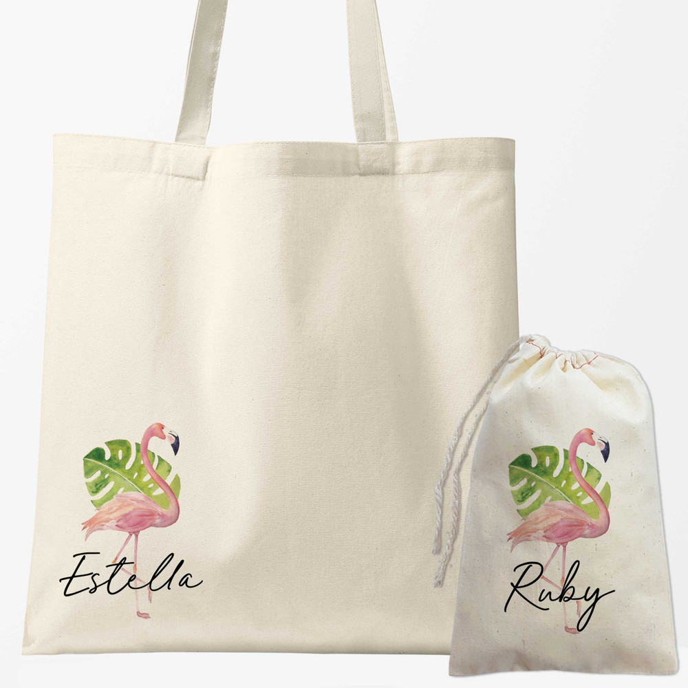 Flamingo Name Tote + Favor Bags