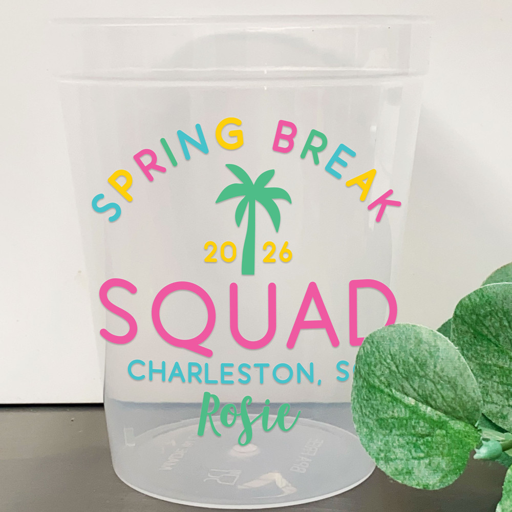 Spring Break Squad 16oz Clear Cups