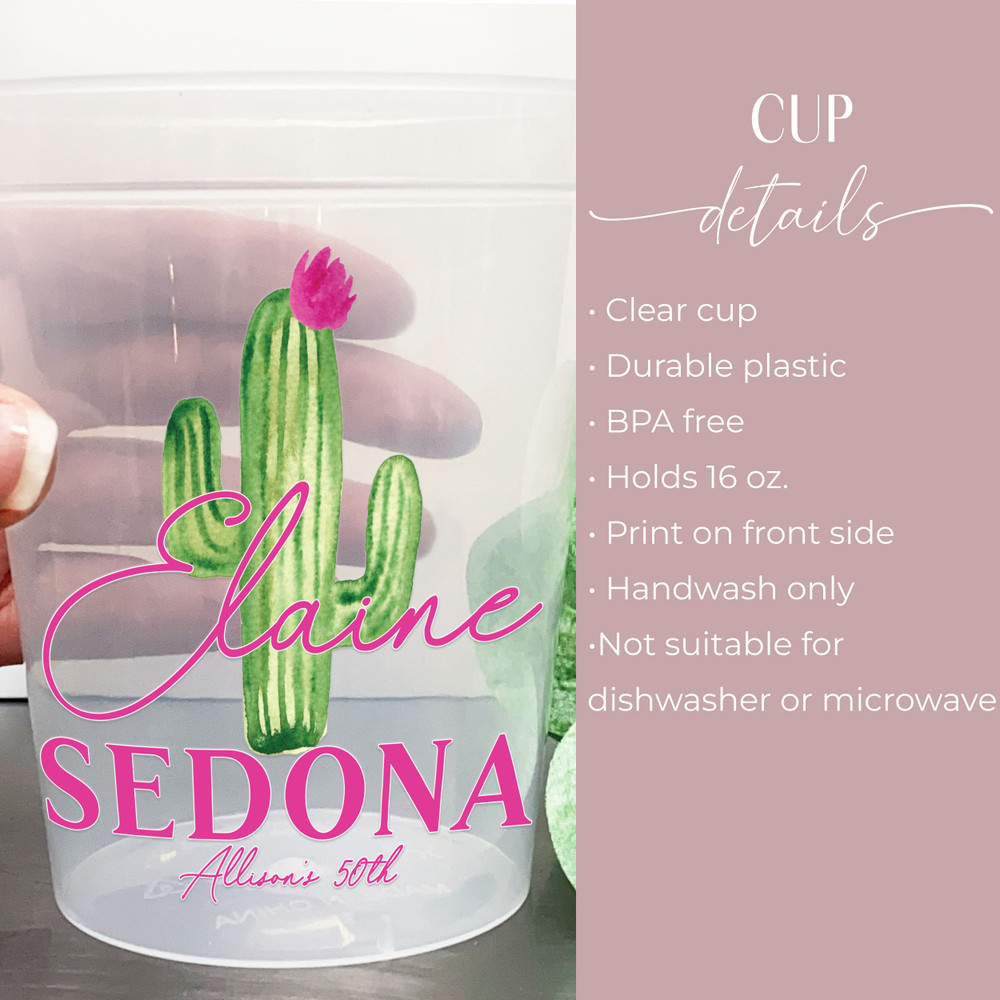 Cactus Destination 16oz Clear Cups