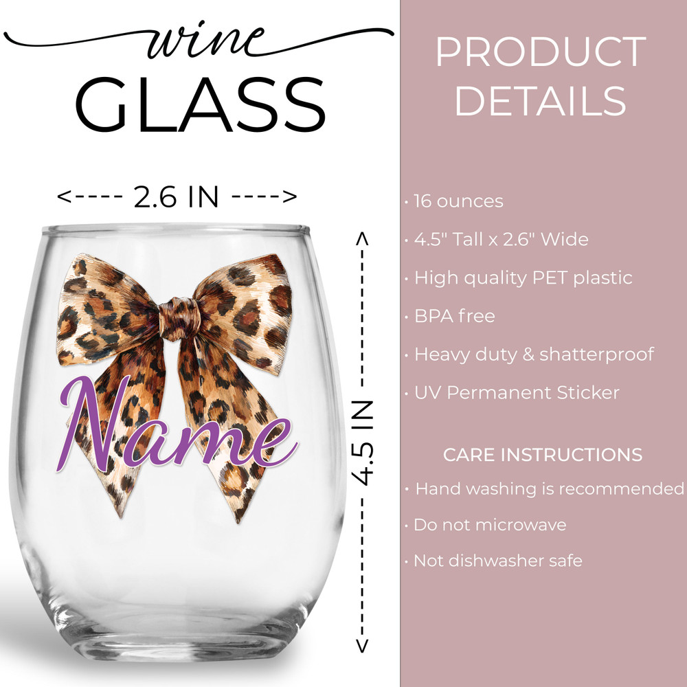 Coquette Leopard Wine Glass
