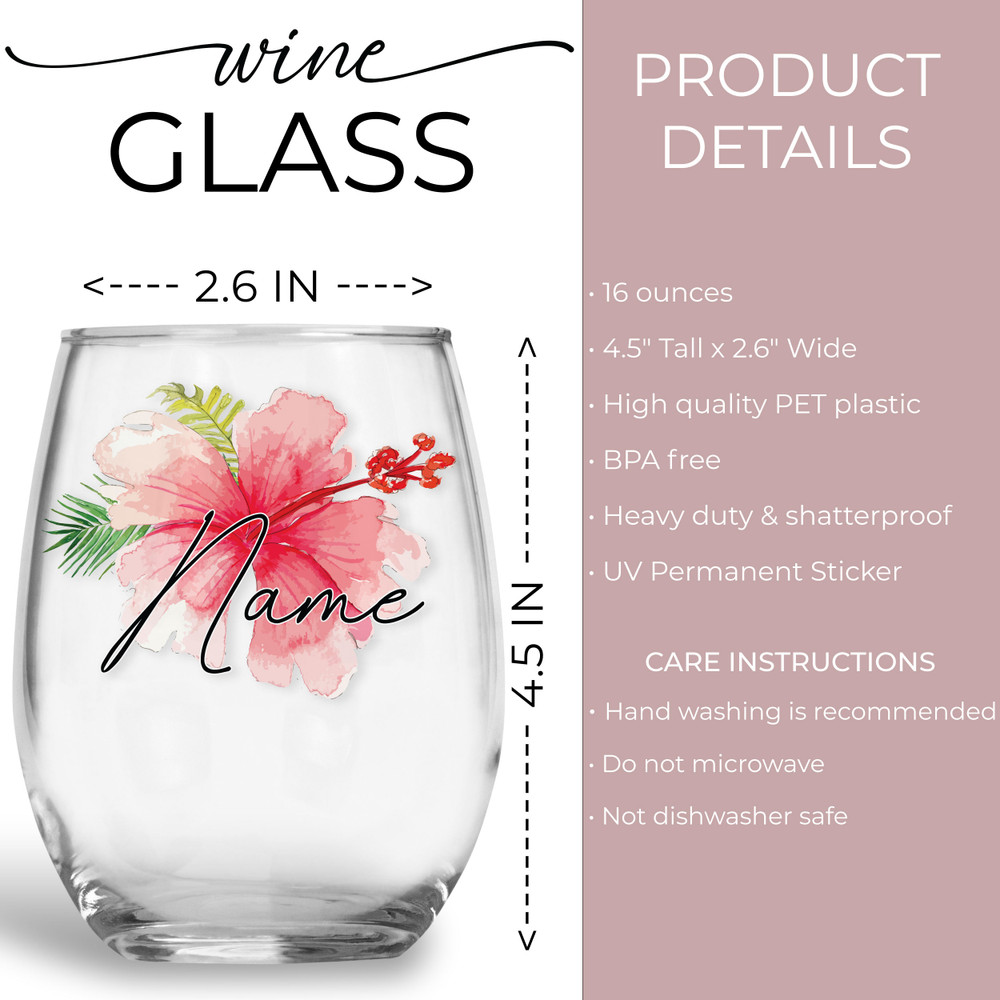 Tropical Flower Wine Glass