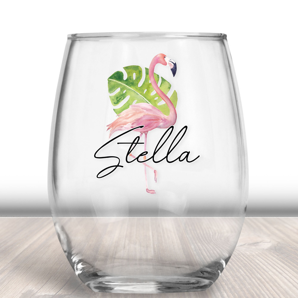 Flamingo Wine Glass