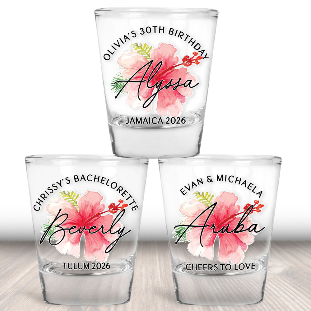 Hibiscus Flower Shot Glasses