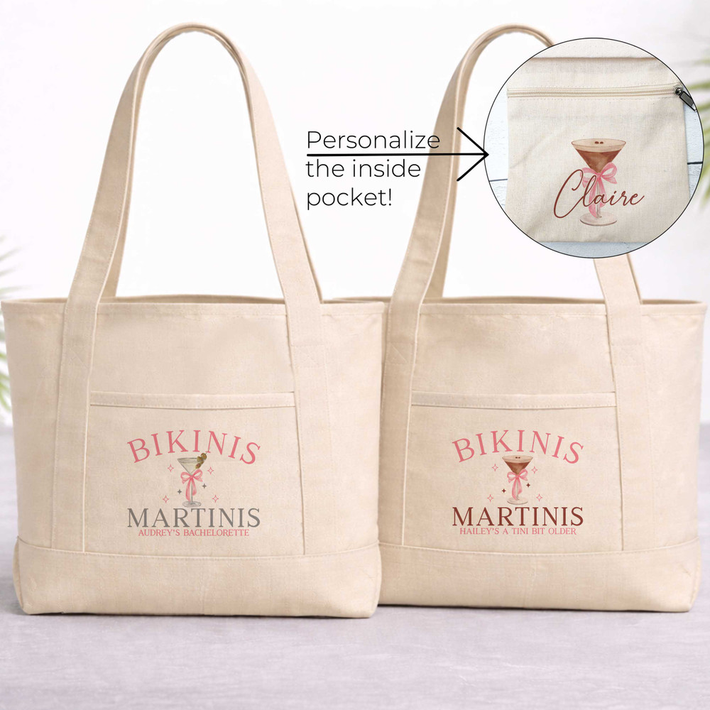 Bikinis and Martinis Beach Tote