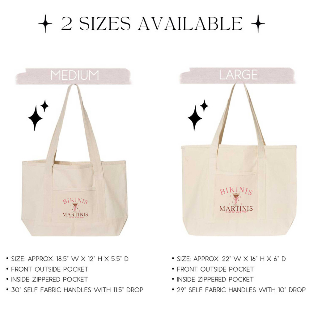 Bikinis and Martinis Beach Tote