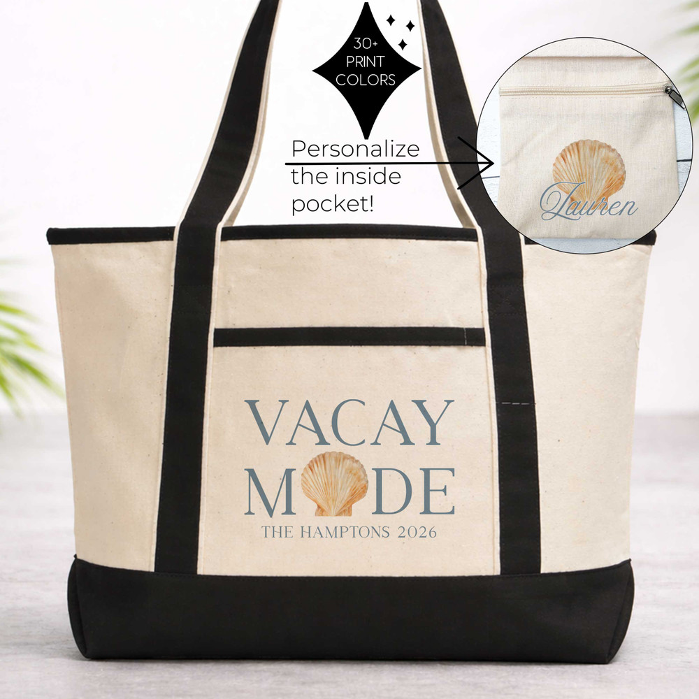 Seashell Vacay Mode Beach Tote