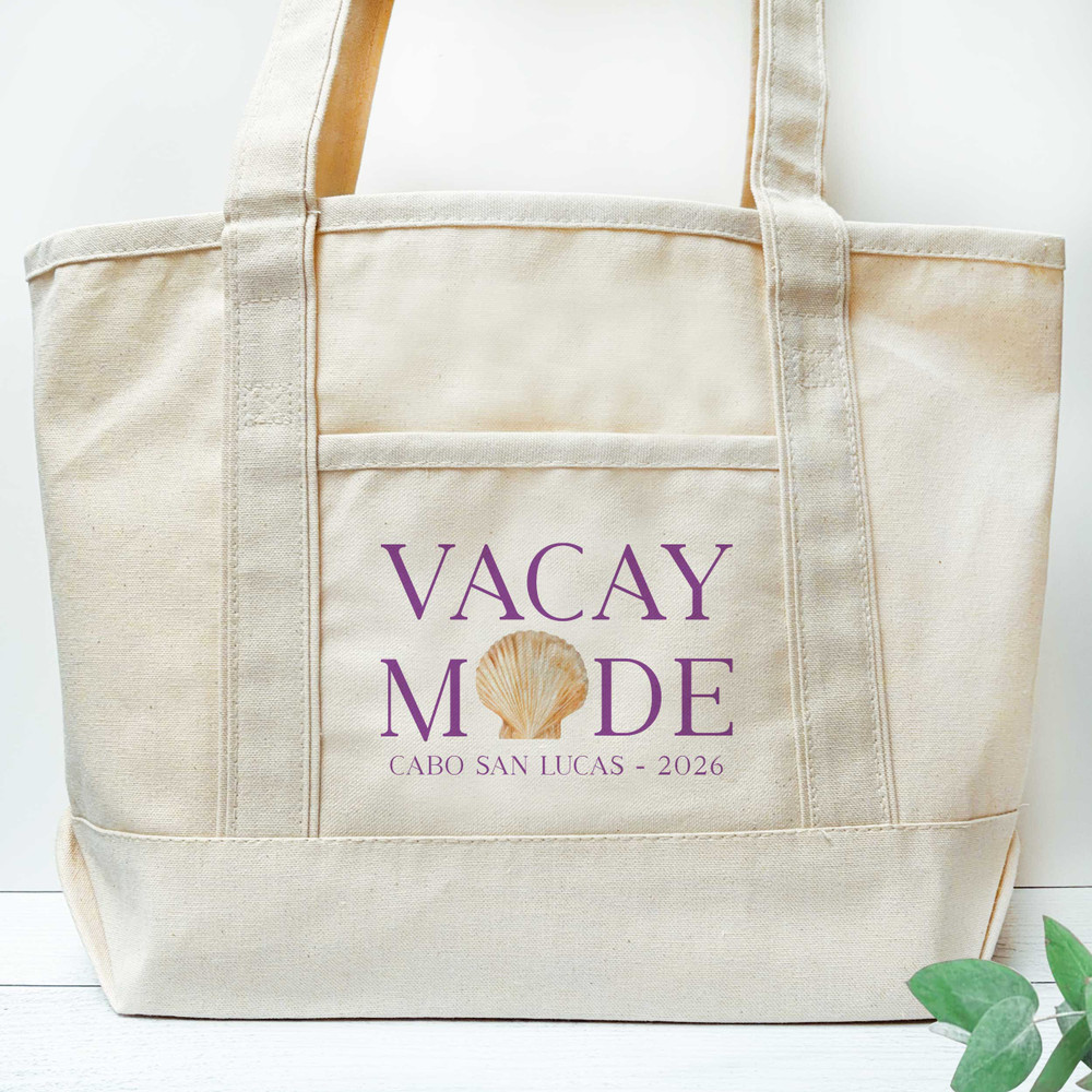 Seashell Vacay Mode Beach Tote