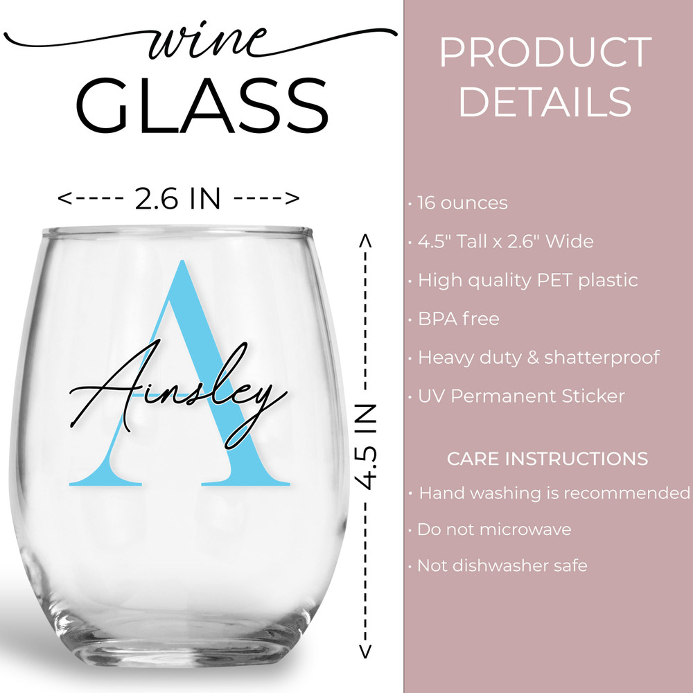 Monogrammed Wine Glass