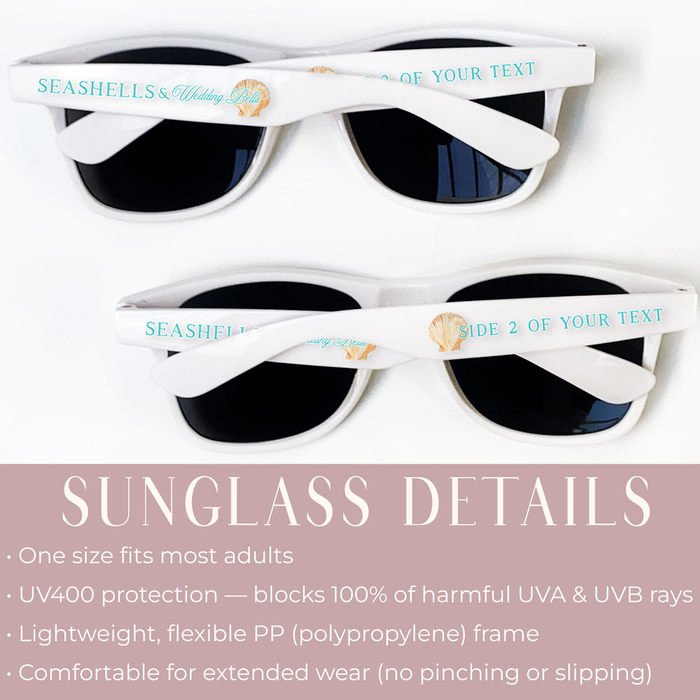 Seashell Wedding and Bells Sunglasses