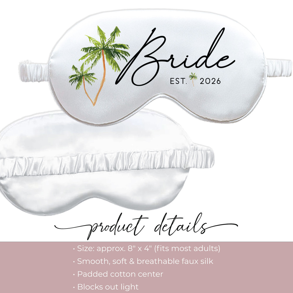 Palm Tree Bride and Groom Sleep Mask