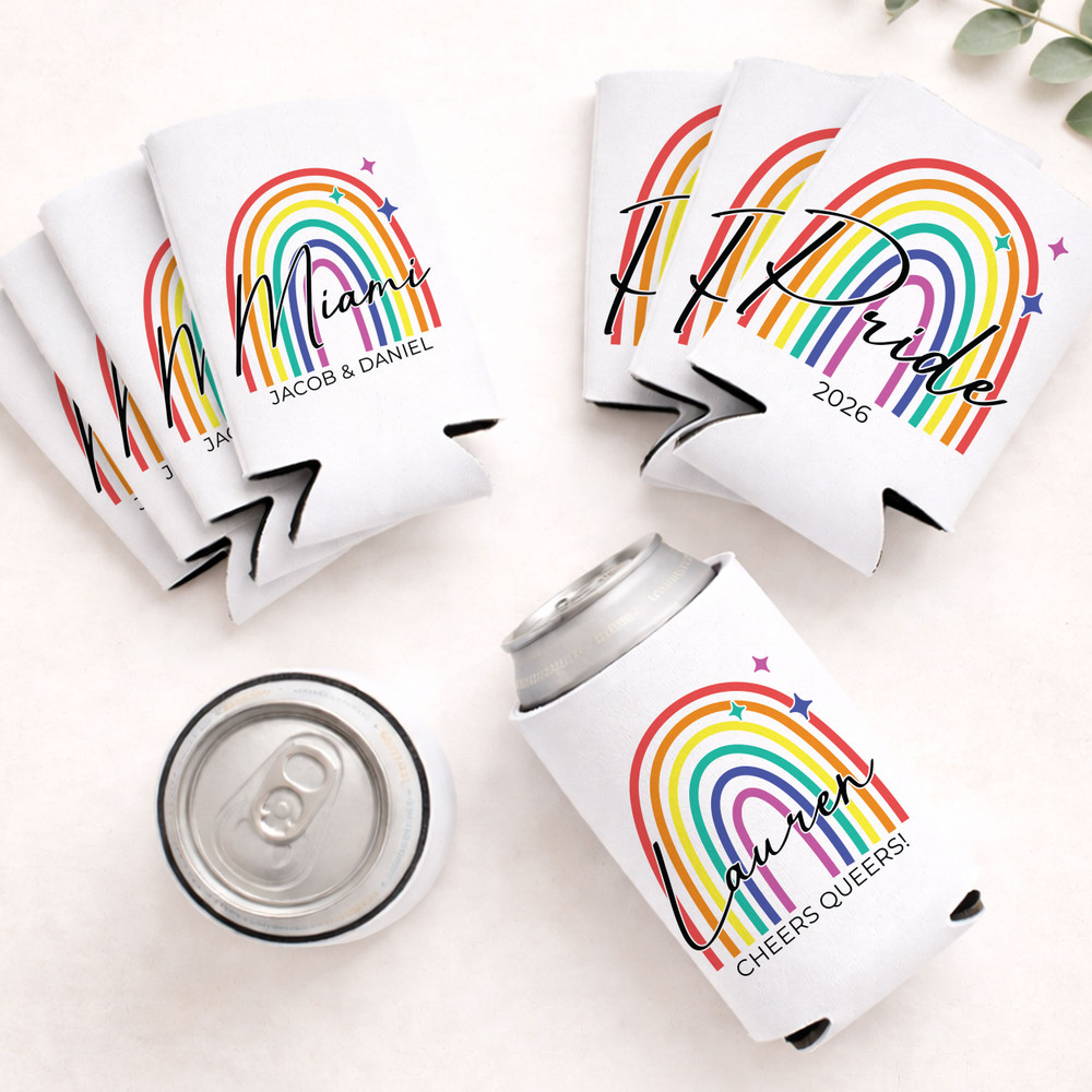Rainbow Pride Can Coolers