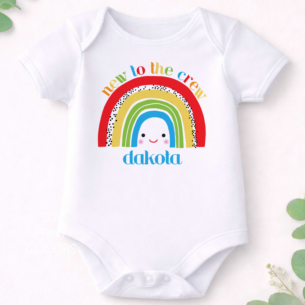 BGS05 - New to the Crew Rainbow  Baby Shirt