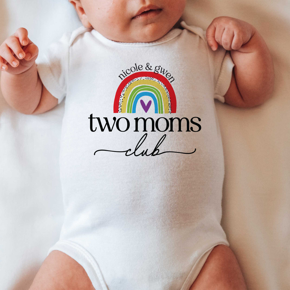 Two Moms Club Baby Shirt