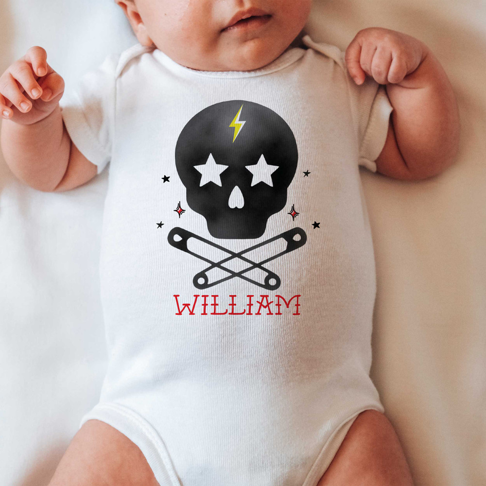 Skully with Bolt Baby Shirt
