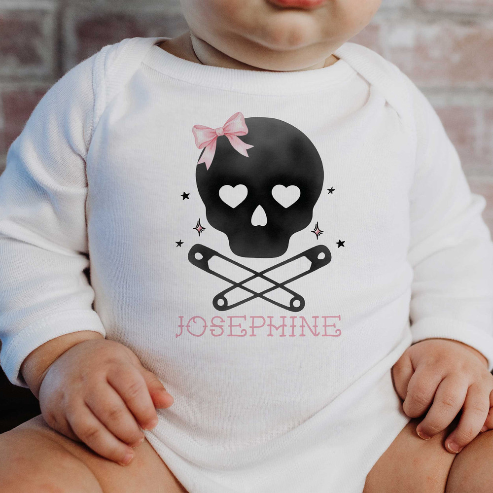 Skully with Bow Baby Shirt