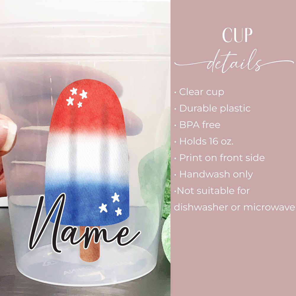 Patriotic Popsicle 16oz Clear Cups