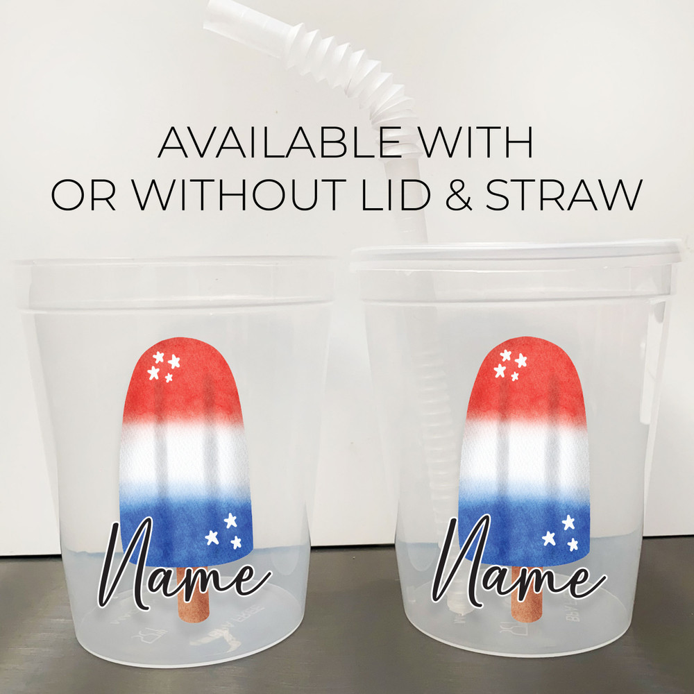 Patriotic Popsicle 16oz Clear Cups