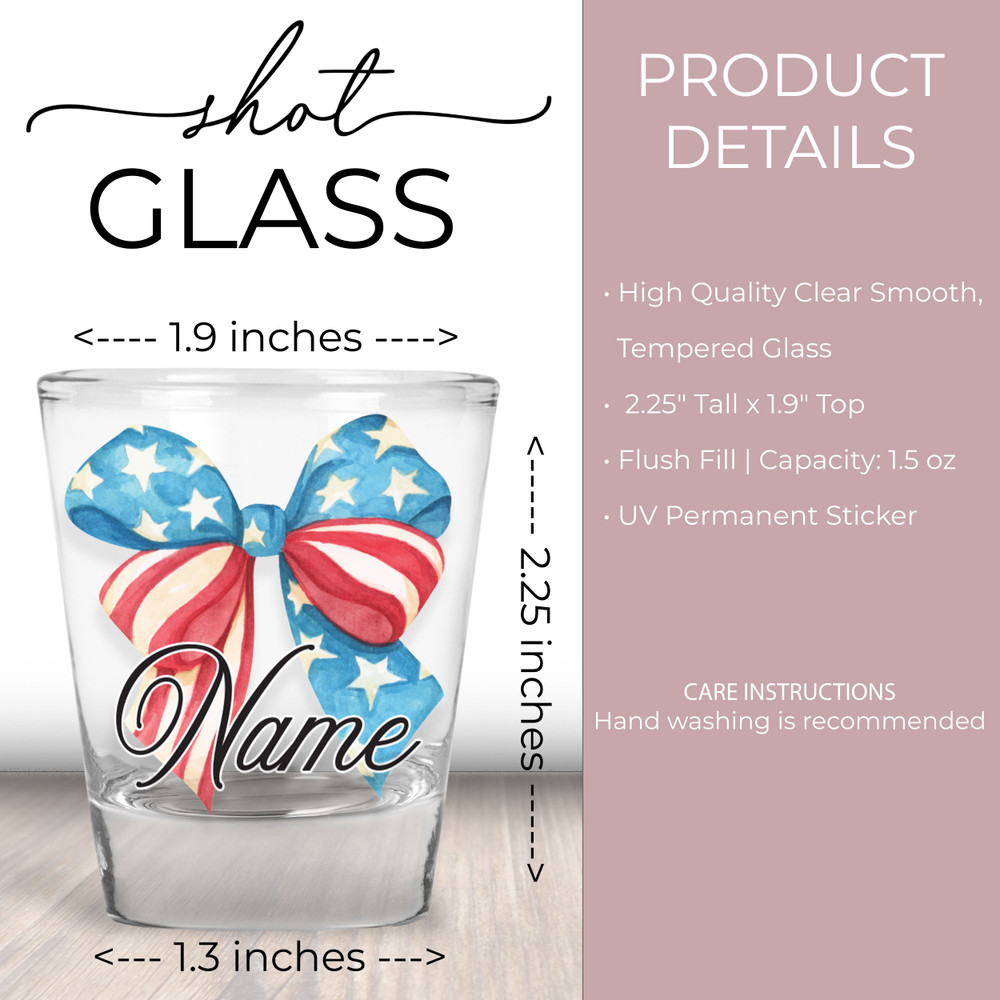 4th of July Bow and Stars Shot Glasses