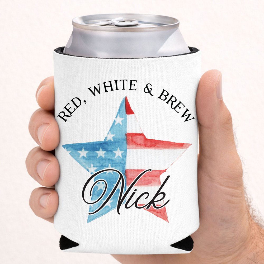 Patriotic Bow or Star Can Coolers