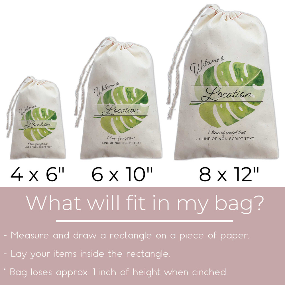 Monstera Leaf Welcome Tote + Favor Bags