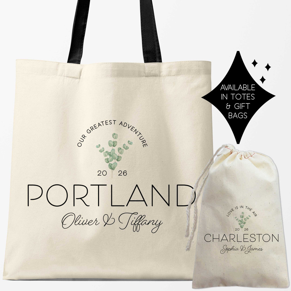 Eucalyptus Welcome Tote + Favor Bags