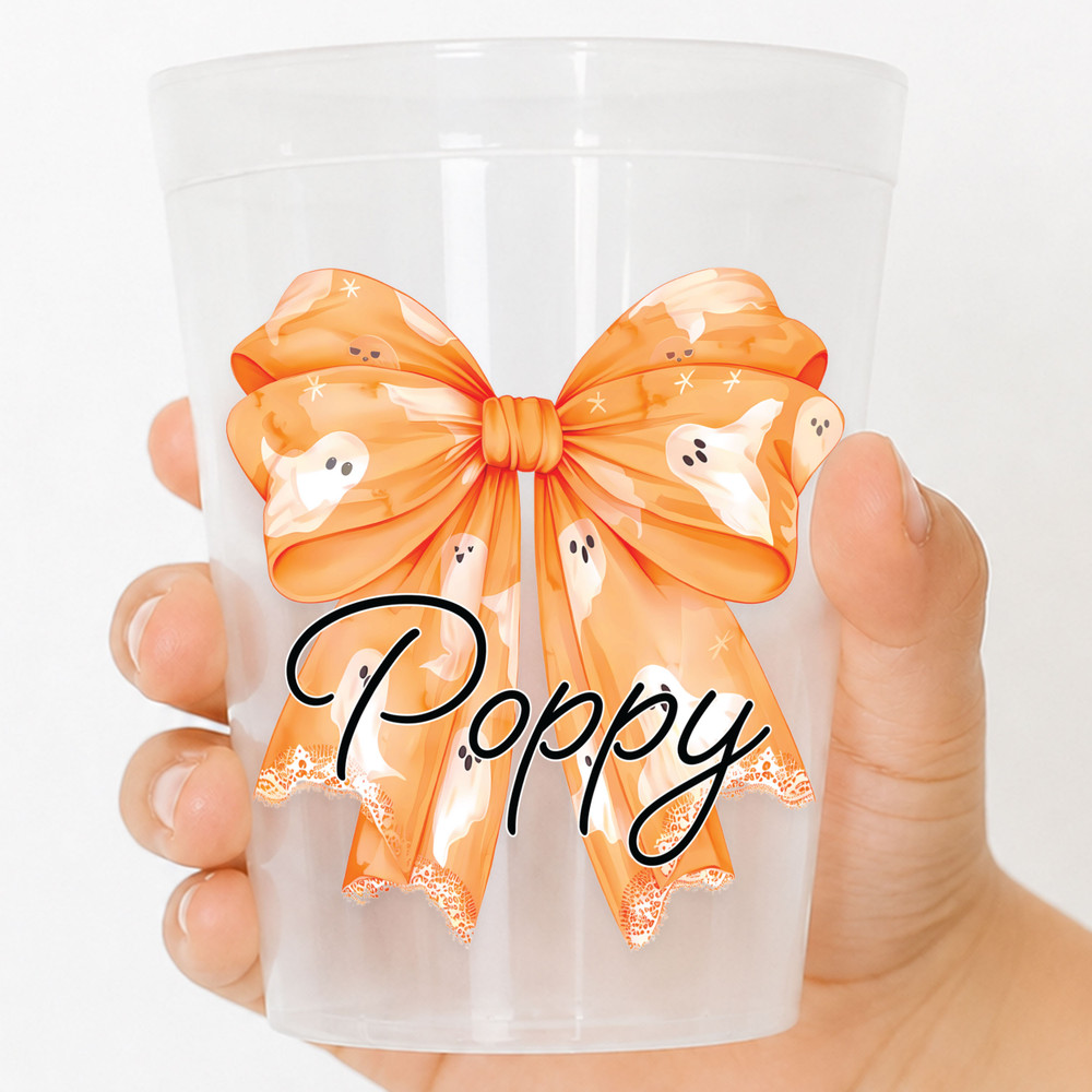 Ghosty Bows Halloween 16oz Clear Cups