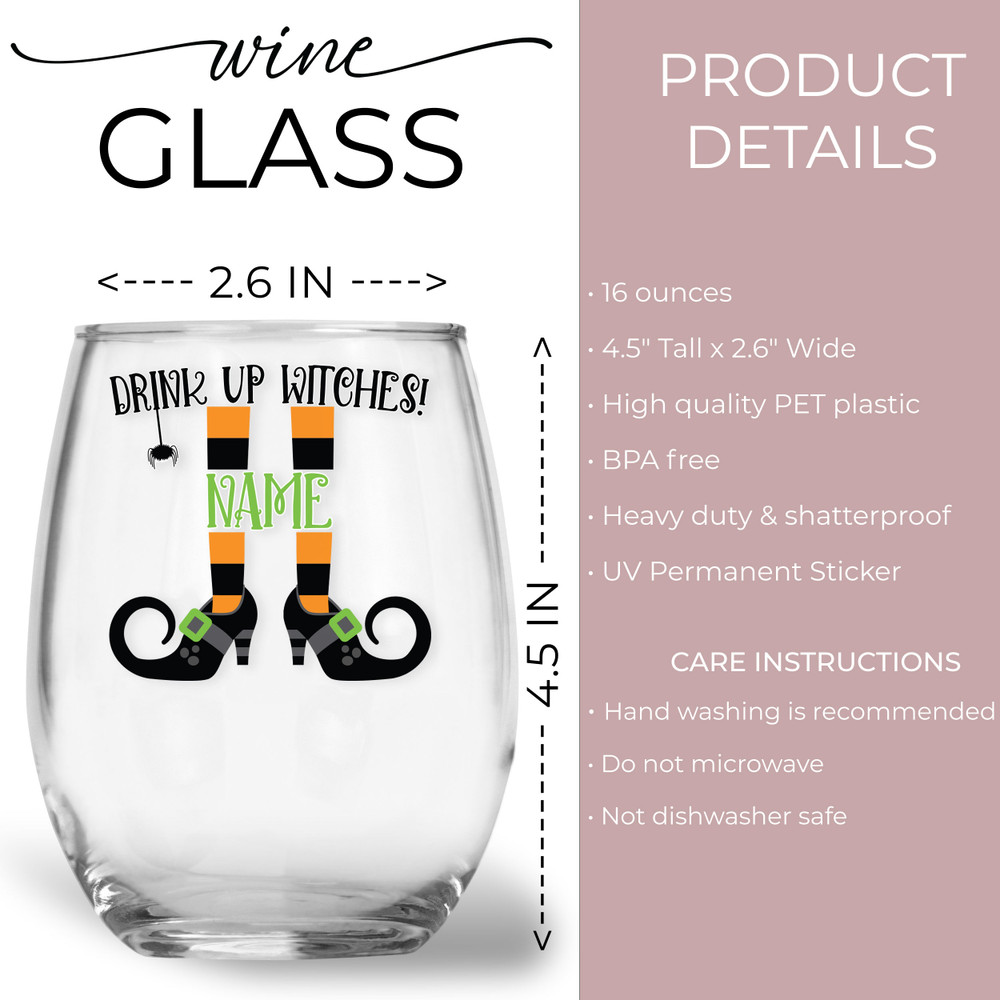 Drink Up Witches Feet Shatterproof Wine Glass