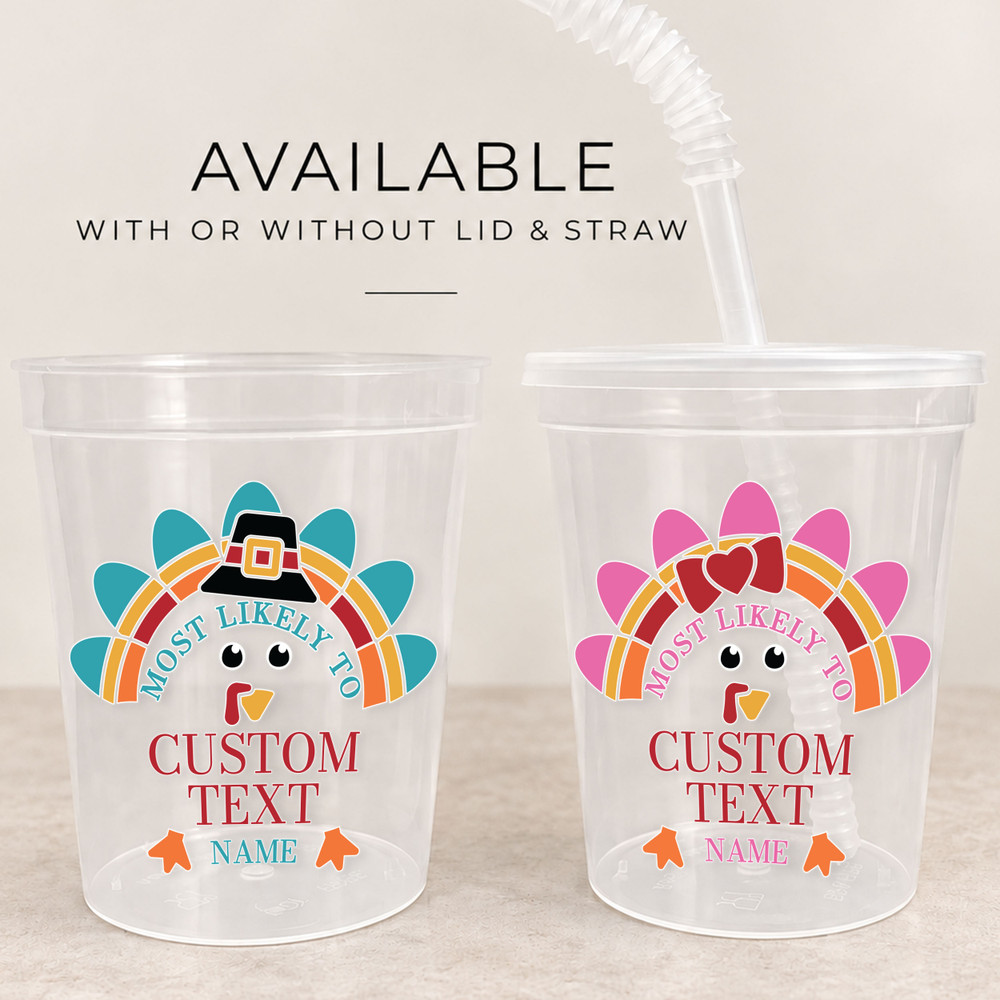 Most Likely to Turkey 16oz Clear Cups