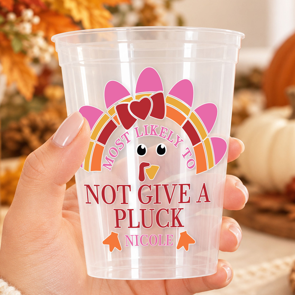 Most Likely to Turkey 16oz Clear Cups