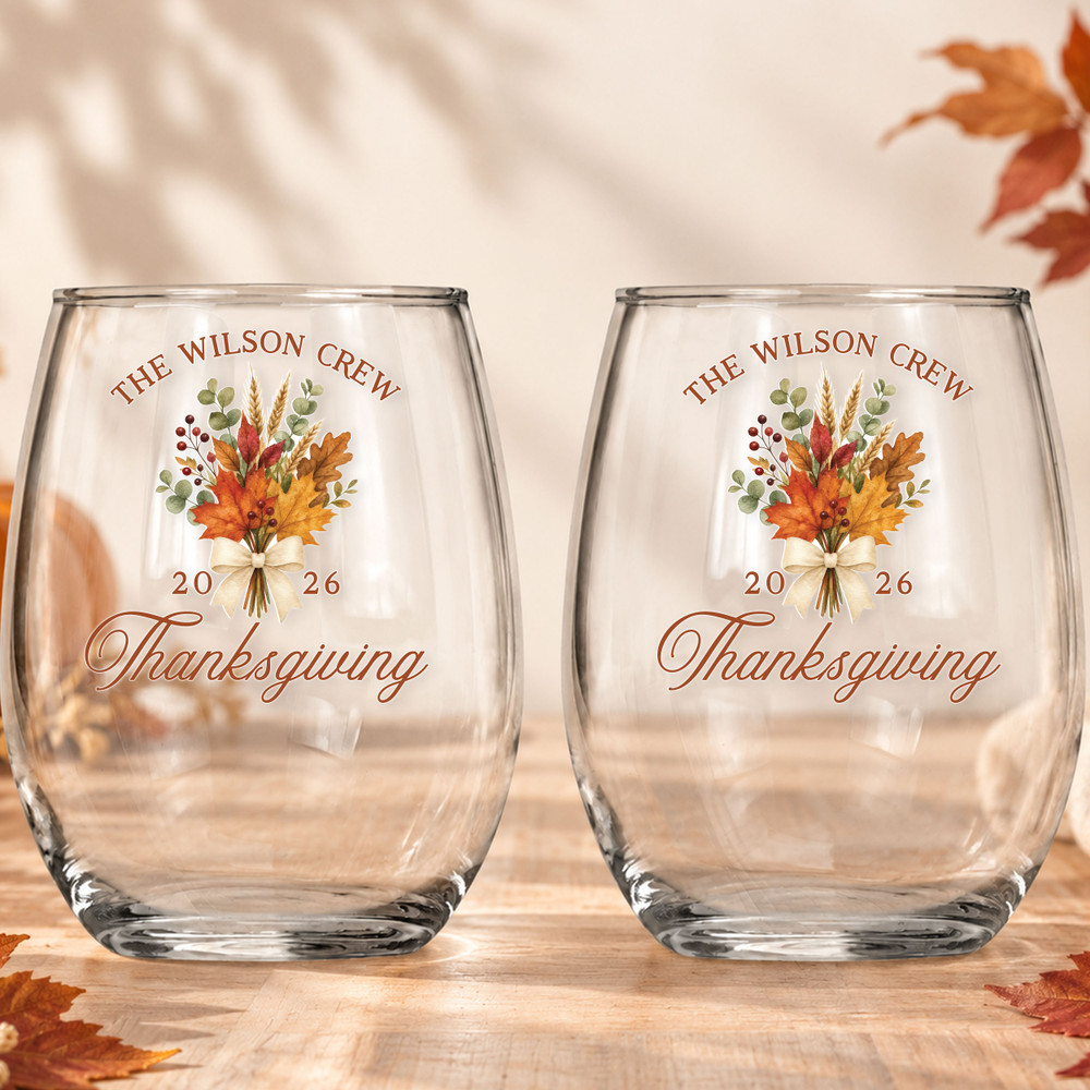 Family Thanksgiving Shatterproof Wine Glass